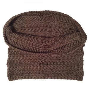 Brown Designer, Scrunchy Cowl Neck Infinity Scarf
